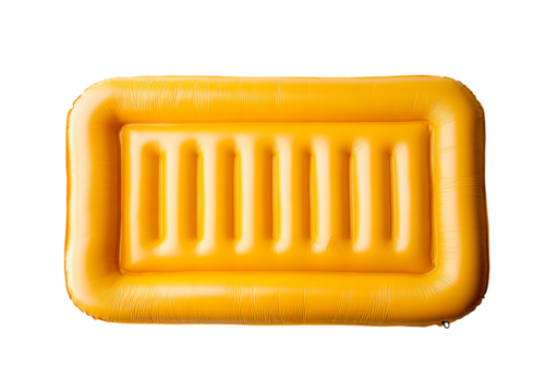 Yellow Inflatable Pool Mattress isolated on transparent background