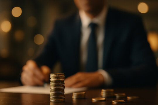businessman with coins