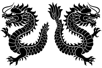Traditional Chinese Dragon Silhouette