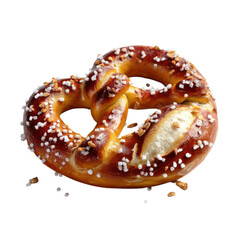 Delicious pretzel with salt isolated on white background