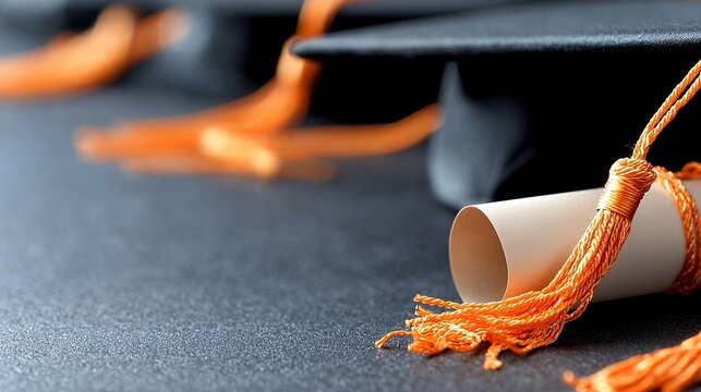 Graduation Cap and Diploma Scroll