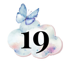 Obraz premium Nature butterfly number icon 