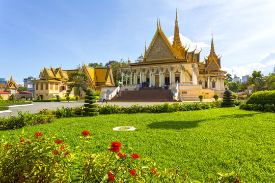 Beautiful view of the Royal Palace of Phnom Penh