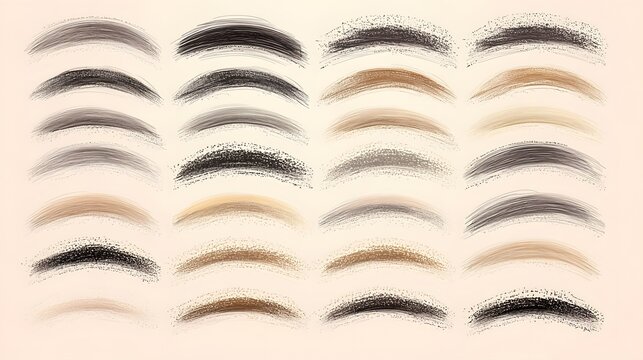 Eyebrow Makeup Strokes Color Chart Guide