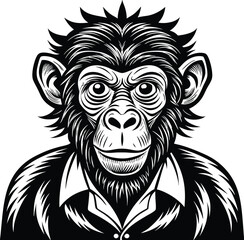 Fototapeta premium Monkey portrait vector