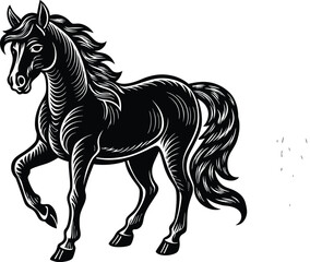 Fototapeta premium horse vector linocut