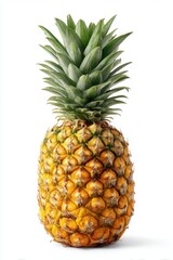 Ripe Pineapple on White: Ultra-Realistic Studio Shot