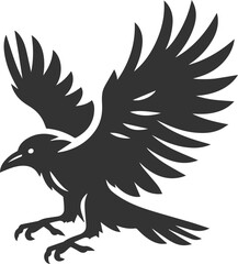 Obraz premium Black bird vector crow silhouette
