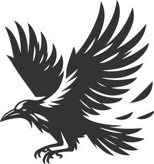 Black bird vector crow silhouette