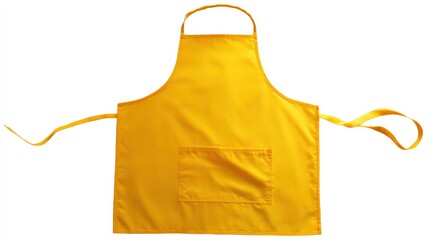 Bright yellow apron with a pocket, perfect for cooking or crafting!