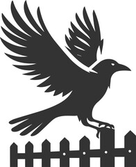 Black bird vector crow silhouette
