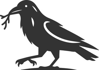 Black bird vector crow silhouette