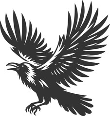 Black bird vector crow silhouette