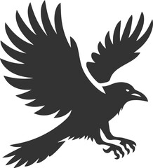 Black bird vector crow silhouette