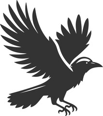 Black bird vector crow silhouette
