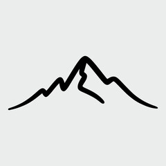 Hand drawing a mountain range silhouette vector