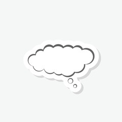 Thought cloud icon sticker isolated on gray background