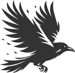 Black bird vector crow silhouette