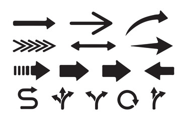 Black vector arrows collection. Arrow. Cursor. Arrow vector icon. Modern simple arrows, Black arrow cursor for app. Simple arrow icons in black,  illustration, eps 10.