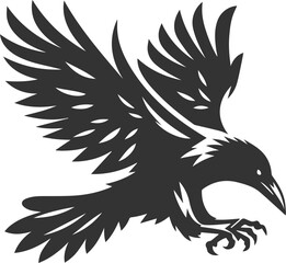 Black bird vector crow silhouette