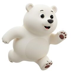 Obraz premium Playful 3D Illustration of a White Polar Bear with Stylized Design 