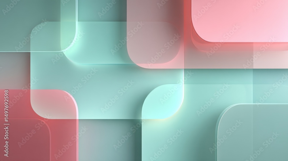 Leinwandbilder abstract geometric shapes with soft colors, ideal for modern digital marketing and creative technolo