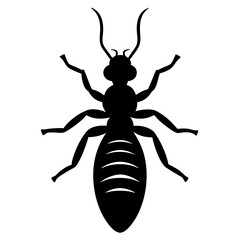 Black Silhouette of a Termite Insect Icon
