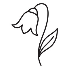 Bluebell Line Icon – Simple Flower