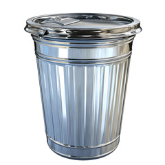 Shiny metal trash can