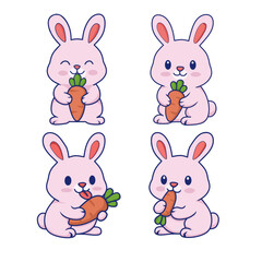set of easter rabbits