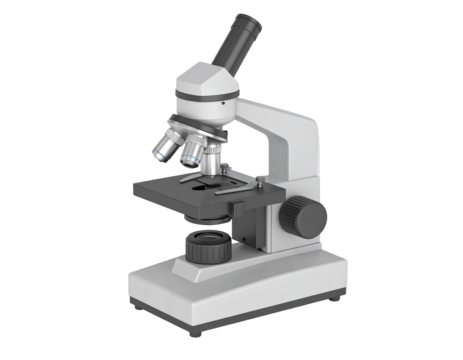 A high-quality, compact microscope, ideal for educational or hobbyist use, featuring adjustable focus and multiple lenses