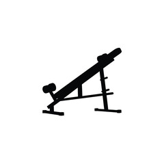 silhouette of dumbbell bench on white background