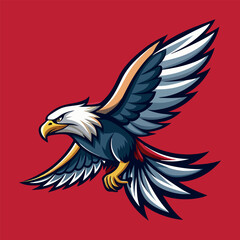 Obraz premium Eagle flying vector flat color mascot design style illustration,