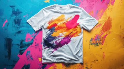 Digital illustration of a t-shirt with custom print