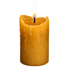 burning candle on white background  isolated on transparent or white background png