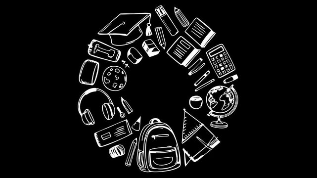 Back to School Supplies Arranged in a Zero Shape