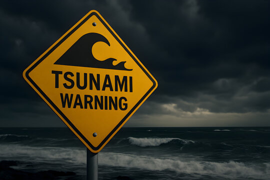Tsunami Warning Sign: Coastal Safety Alert