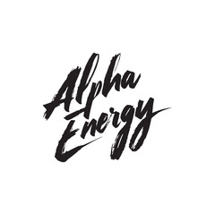 Stylish calligraphy text logo Alpha Energy