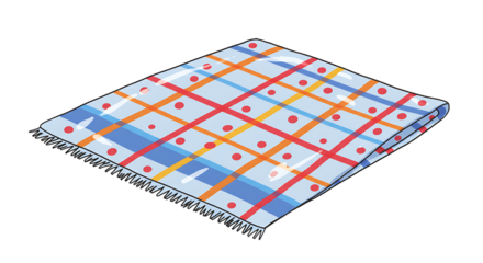 Plaid Blanket with Fringe