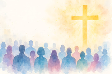 Uplifting Christian Gathering with Cross Symbol