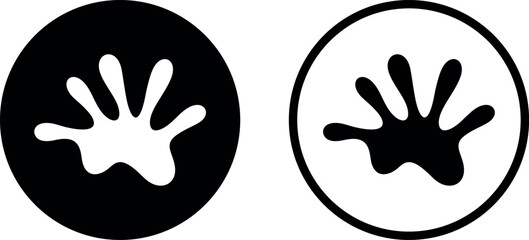 Paw print silhouette. Isolated paw print on white background