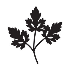 Coriander icon vector silhouette