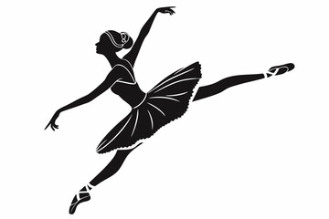 Ballerina silhouette Dancers isolated on white background. Vector female ballet dancers vector.

