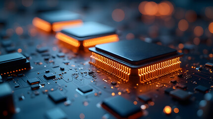 The chip is connected to the circuit board by capillaries