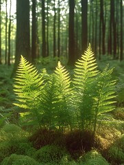 Forest Ferns in Sunlight