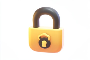 Naklejka premium 3D Cartoon Padlock and Key Icon with Rustic Bronze and Rose Gold Colors, Ultra High Definition Isometric View on White Background, Detailed Studio Lighting