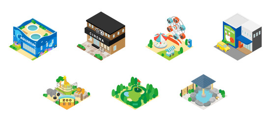 アイソメトリック　地図などに使えるイラスト 04