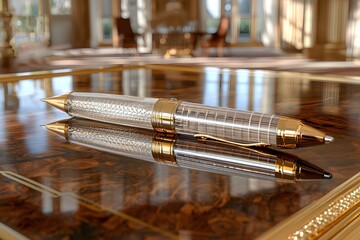 Exquisite pen cap on the desk