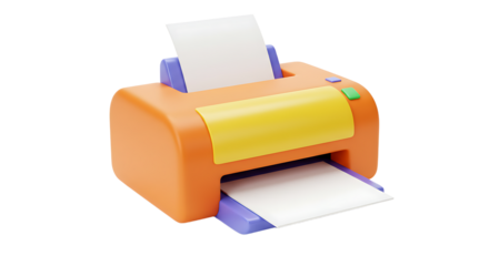 Colorful Printer with Paper Illustration