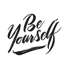Fototapeta premium Stylish calligraphy text logo Be Yourself